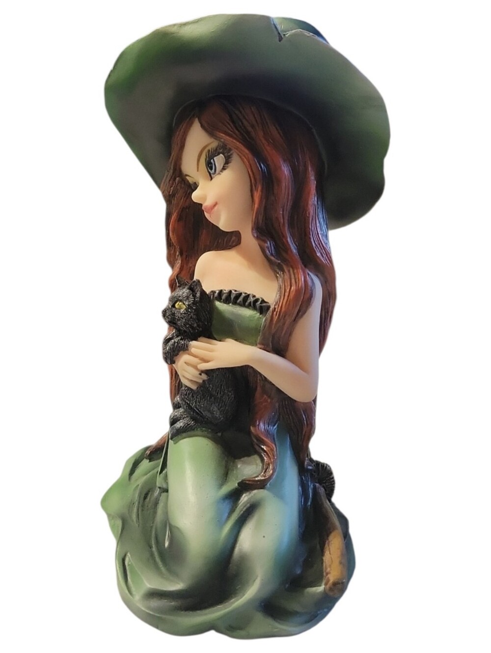 NWT Rosa Green Witch Black Cat Fantasy Gothic Mystical Halloween 6" Figurine - Picture 2 of 6